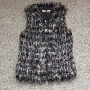 Tyler Boe Brown and Black Faux Fur Vest